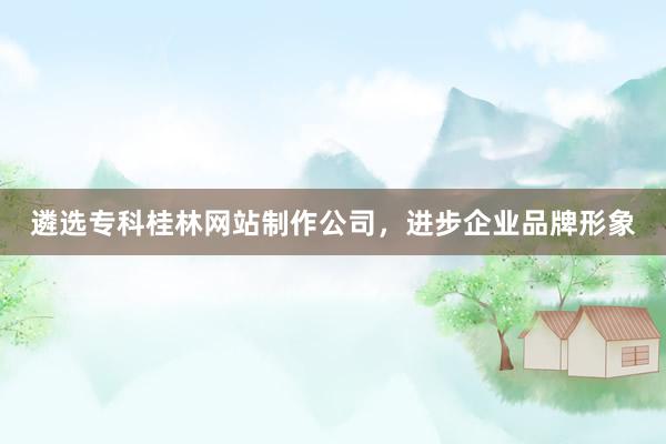 遴选专科桂林网站制作公司，进步企业品牌形象